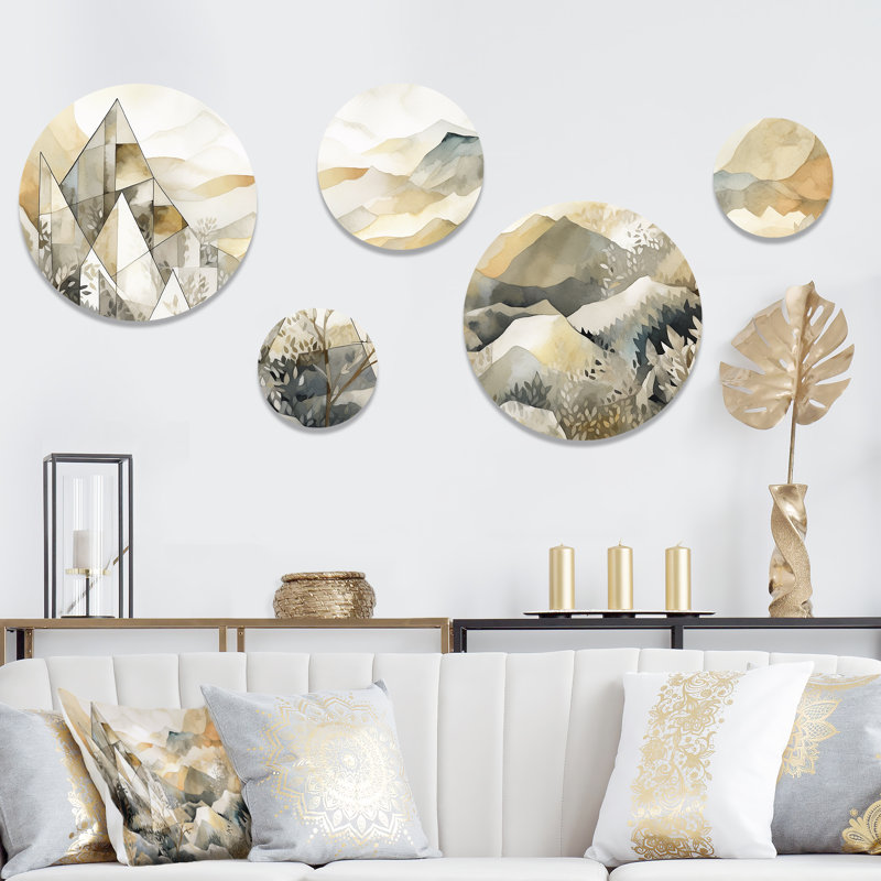 Exploring the Evolving Silver Mountains I - Landscape Modern Metal Wall Décor