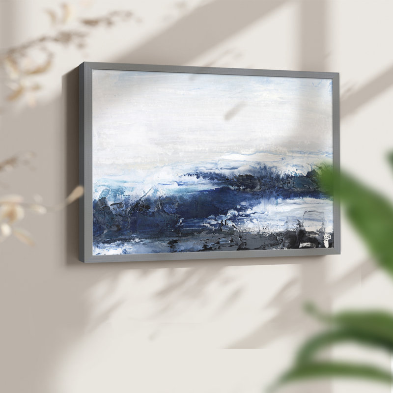 Mysterious Sea I - reproduction encadrée - réarmable, Gris, H 22 po x l 28 po