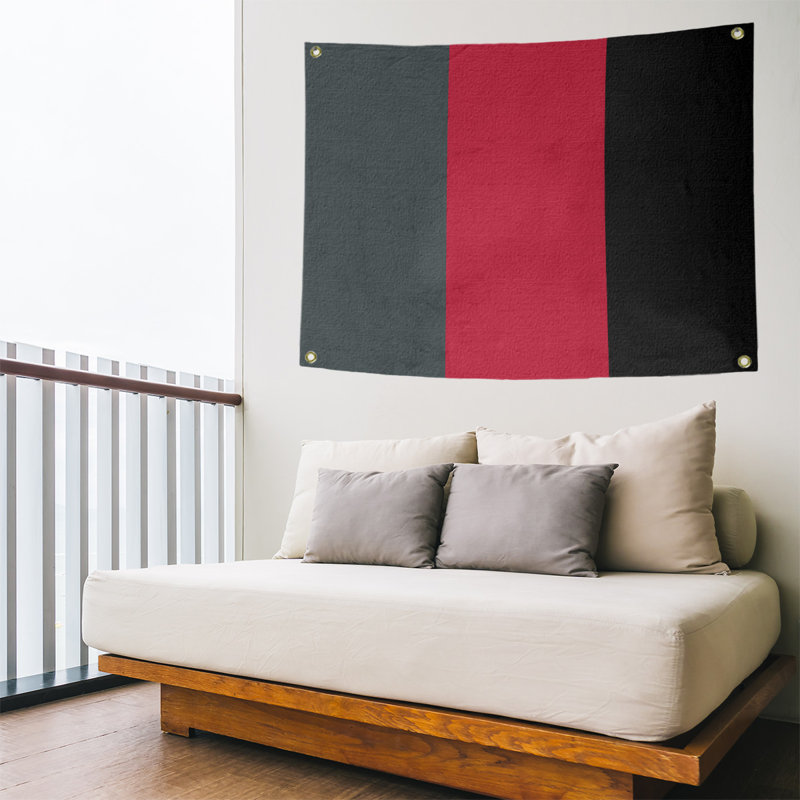 Tapisserie de polyester Las Vegas, H 59 po x l 80 po x P 2 po, Gris acier / rouge / noir