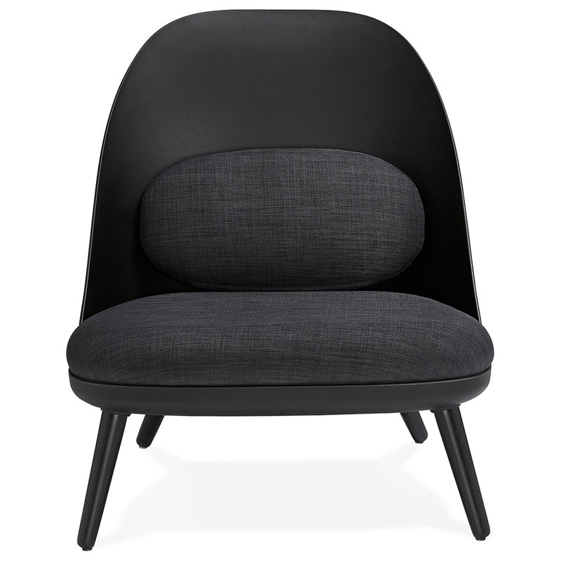 Marcel Upholstered Accent Chair, Black/Dark Grey, Black