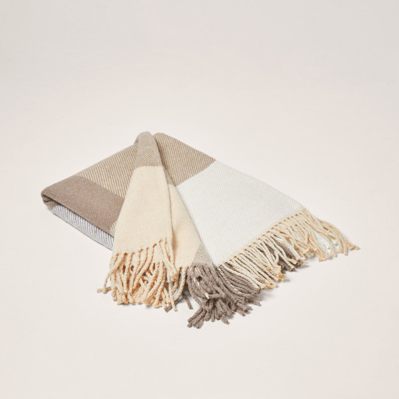Plain Weave / Muslin Throw Blanket, W180 x L280cm, Taupe