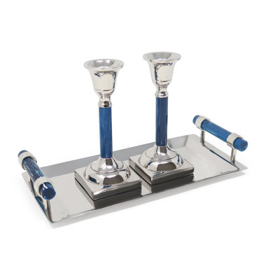 Candlestick Set With Tray (Available In Multiple Colours Options)