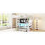 Lit mezzanine double en métal avec meuble télé, lit mezzanine en métal avec escalier et garde-robe, lit mezzanine double-2016452200