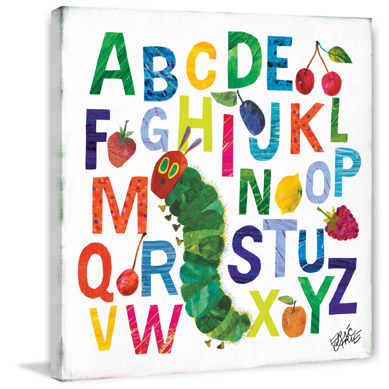 Art sur toile de l'alphabet par Bruno Carle, H 18 po x l 18 po x P 1,5 po