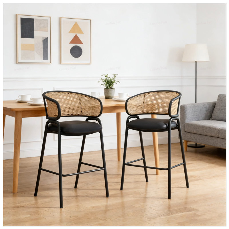 Tabouret de bar rembourré Ethan