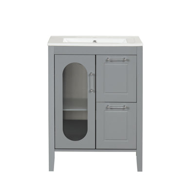 Meuble-lavabo 24 po avec comptoir en céramique