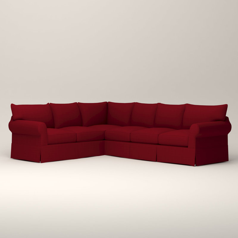 Canapé modulaire 2 pièces Amari, Accoudoir à gauche (vu de face), Bella en velours performance rubis
