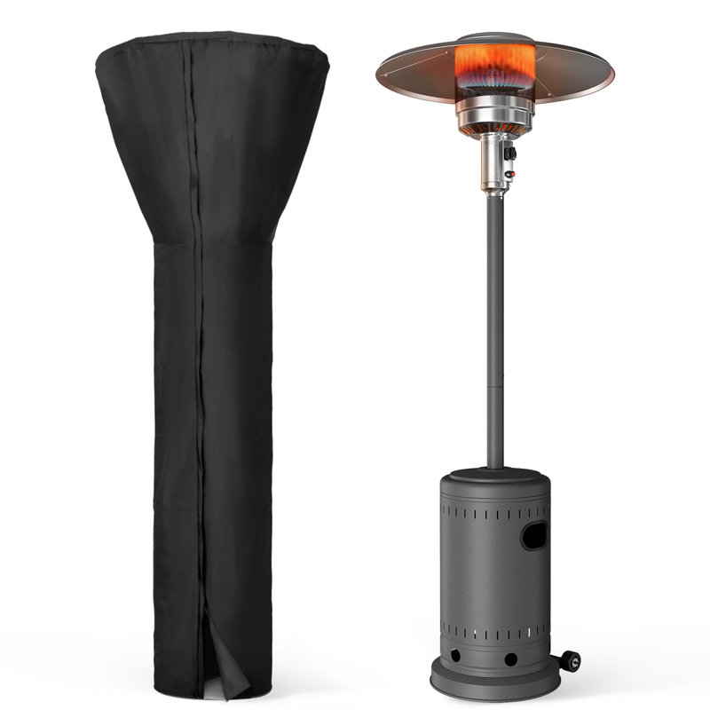 48000 BTU Propane Standing Patio Heater, Silver/Black