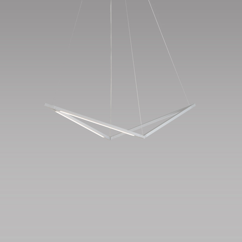 Z-Bar LED Pendant, Silver, 14.68" H x 48.79" W x 9.3" D