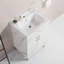 Meuble-lavabo compact en bois massif de style élégant pour petite salle de bain