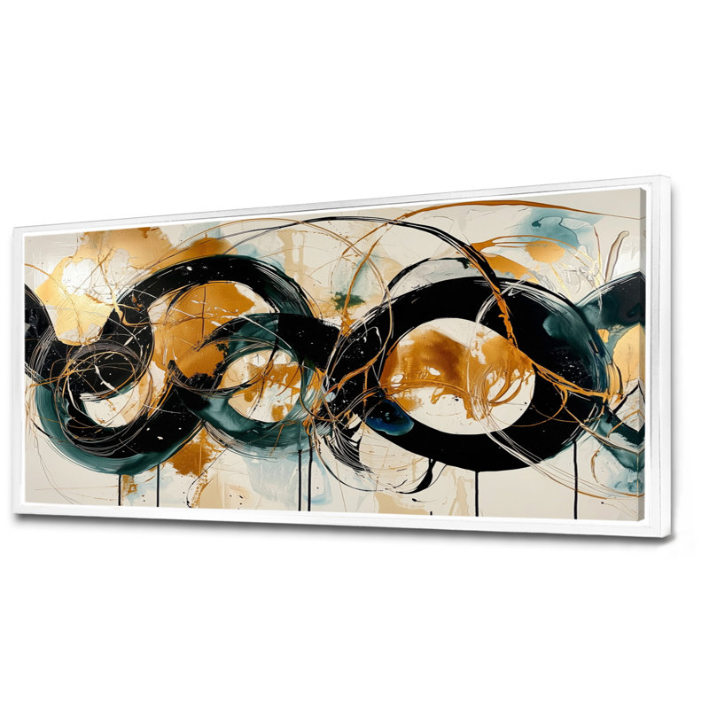 Art mural en toile Odier, H 28 po x l 60 po, Cadre flottant, Blanc