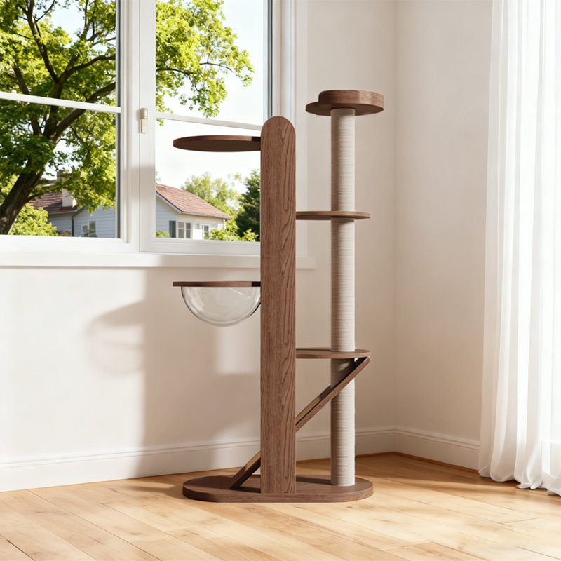 Arbre à chat multifonctionnel en bois massif