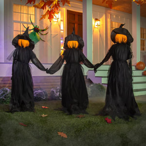 Halloween Lighted Witch Outdoor Stakes