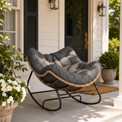 Gifty Steel Rocking Chair With Cushion
