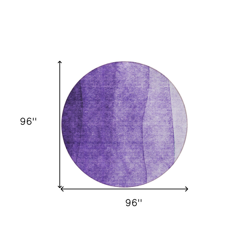 Tapis rond lavable ombre mauve et lavande 8 pi