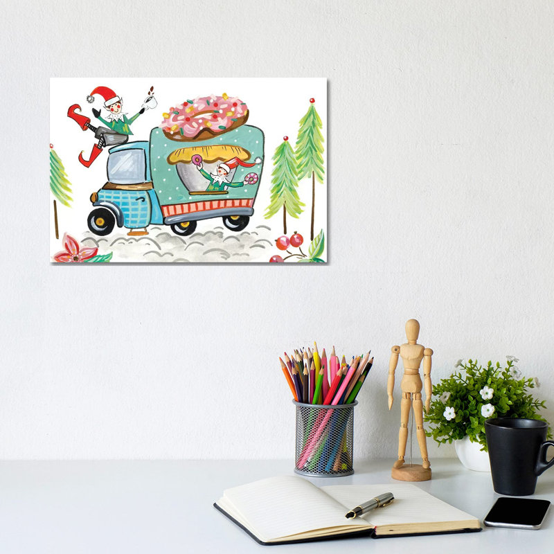 Donut elves 1 Piece Wrapped Canvas Painting, 20.32 cm H x 30.48 cm W x 1.91 cm D