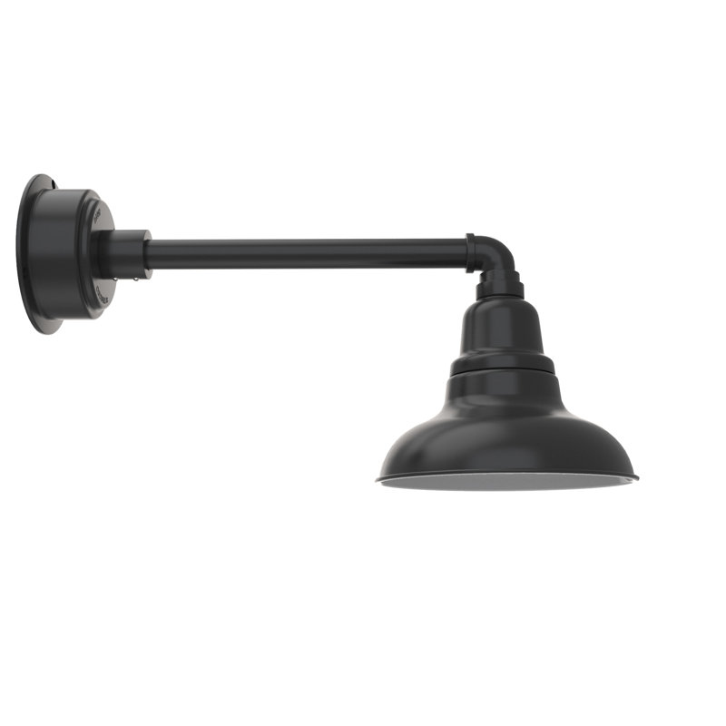 Luminaire de grange d’extérieur à del Idella, Noir mat, H 9 po x l 8 po x P 25 po