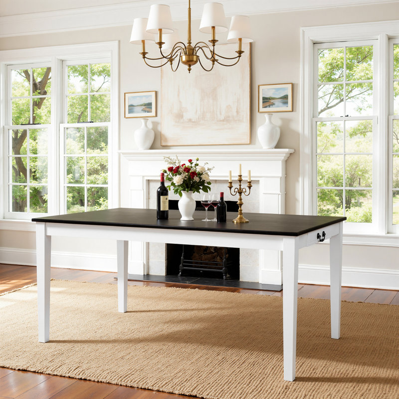 Seita Modern Wood Grain Dining Table - Rectangular Minimalist Design, Perfect for Kitchen or Small Dining Room