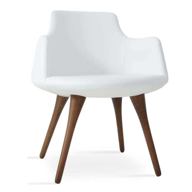 Chaise avec accoudoirs en bois Dervish, Blanc