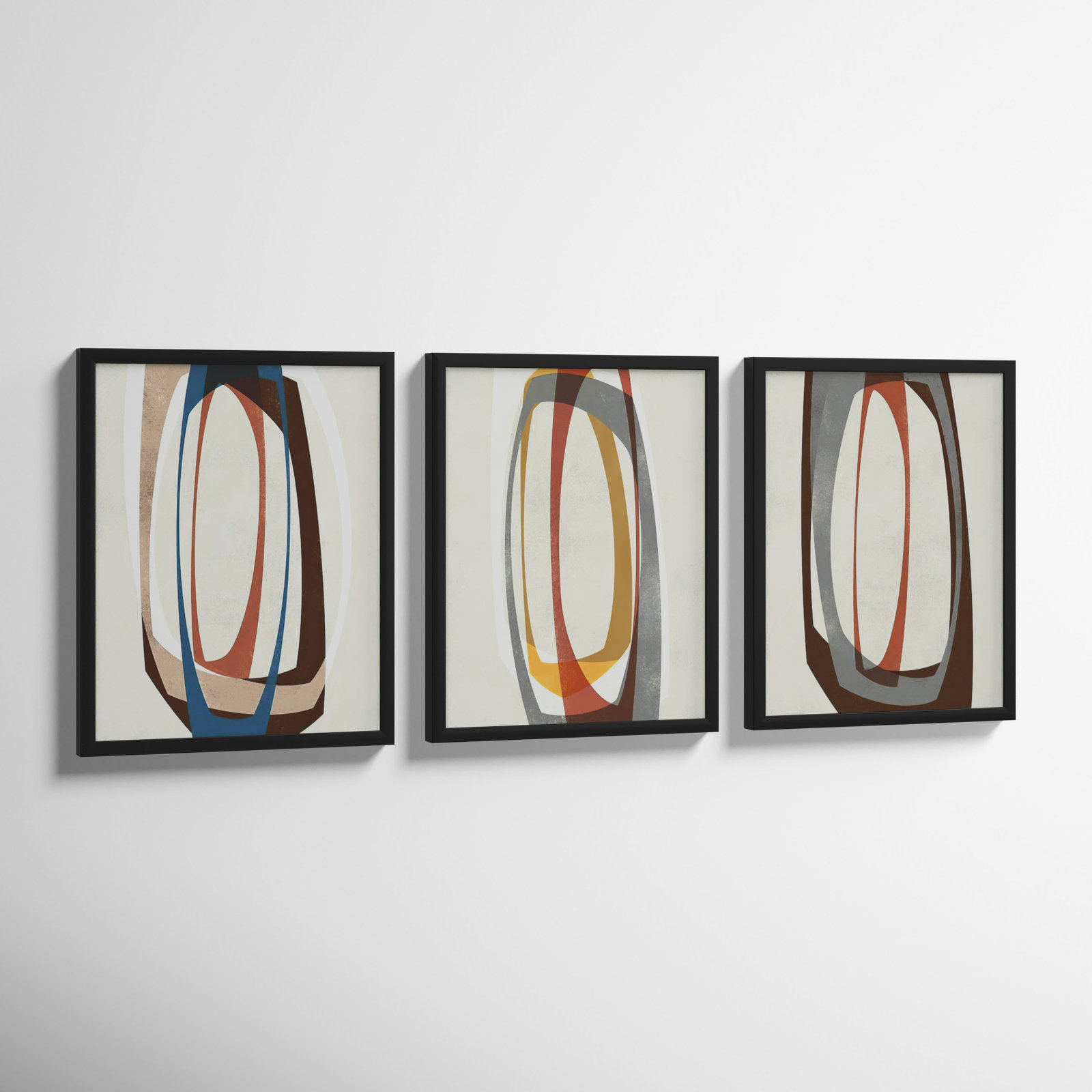 Orbit 3-5 3-Piece Painting Set, 20" H x 16" W, Black Framed