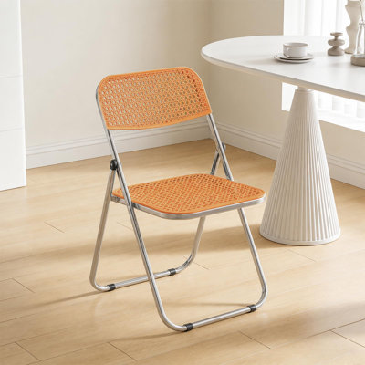 XUEGW - Ensemble de 6 chaises pliantes empilables en PVC à structure en acier avec patins antidérapants, blanc