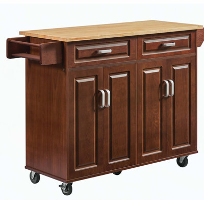 Mobile Kitchen Island Cart With 2 drawers