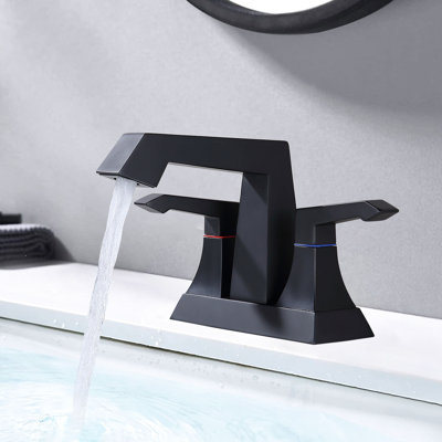 Centerset 2-handle Bathroom Faucet with Drain Assembly