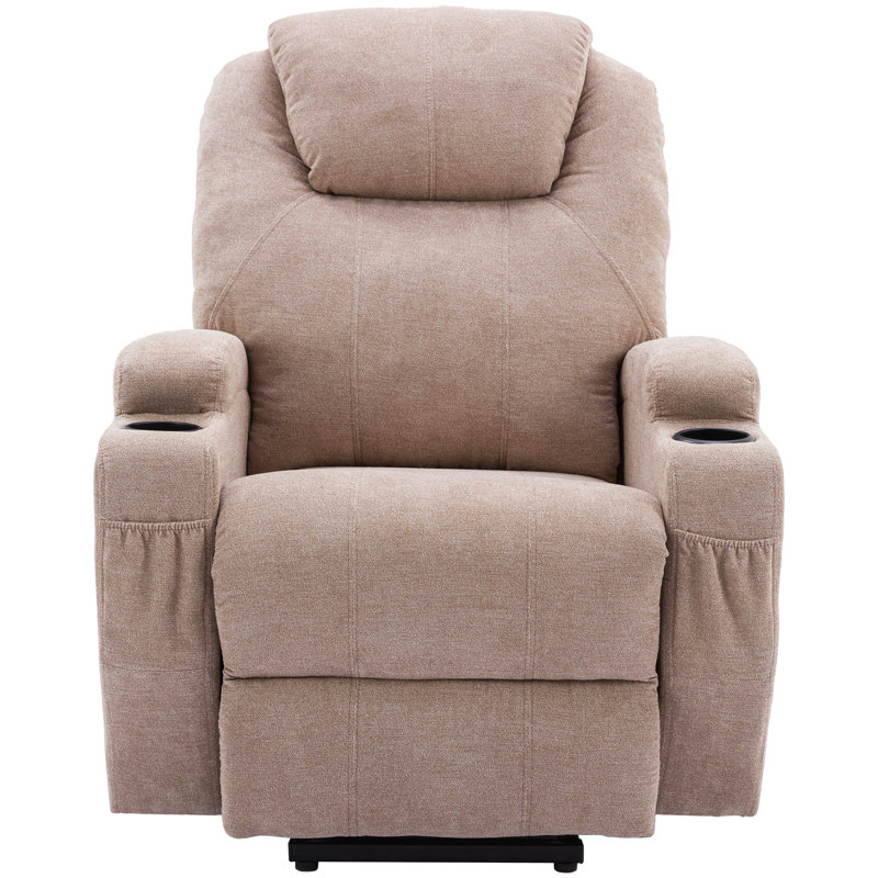 Fahimul Upholstered Heated Massage Chair, Pink, Polyester Blend
