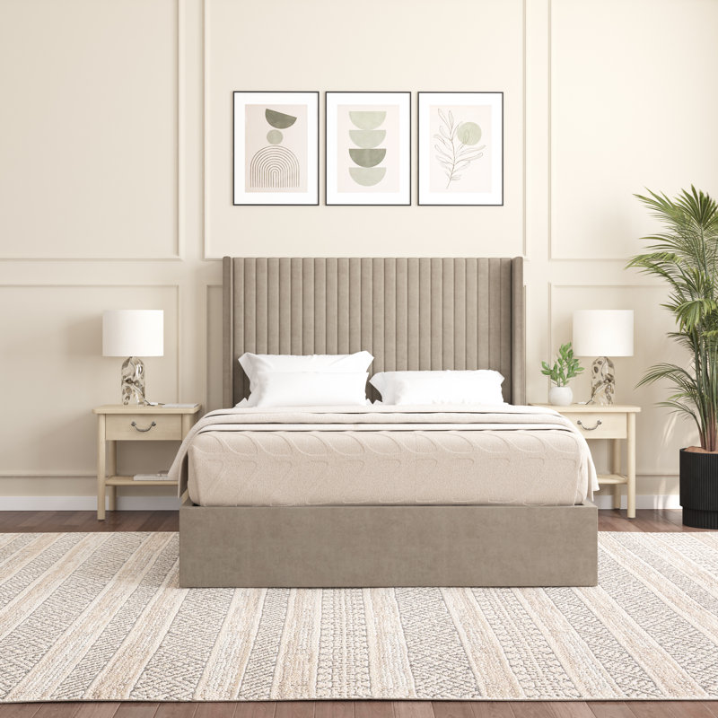 Barkat Upholstered Ottoman Storage Bed, Single (3'), Coffee