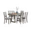 Ensemble de table de salle à manger 7 pièces Lais avec 6 chaises échelle Lais, gris rustique