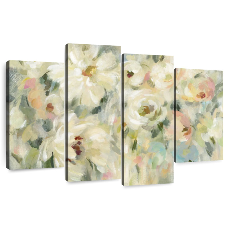 Avery expressif floral pâle, H 48 po x l 75 po