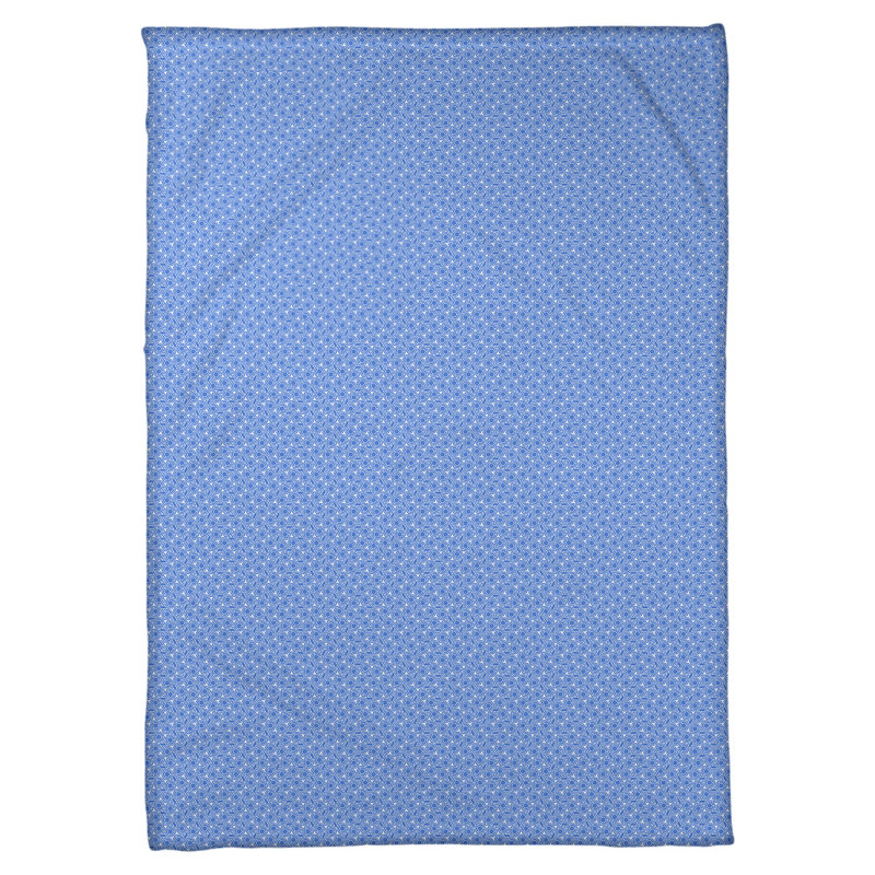Couverture à treillis hexagonal Katelyn Elizabeth, l 62,5 po x L 82,5 po, Bleu / blanc