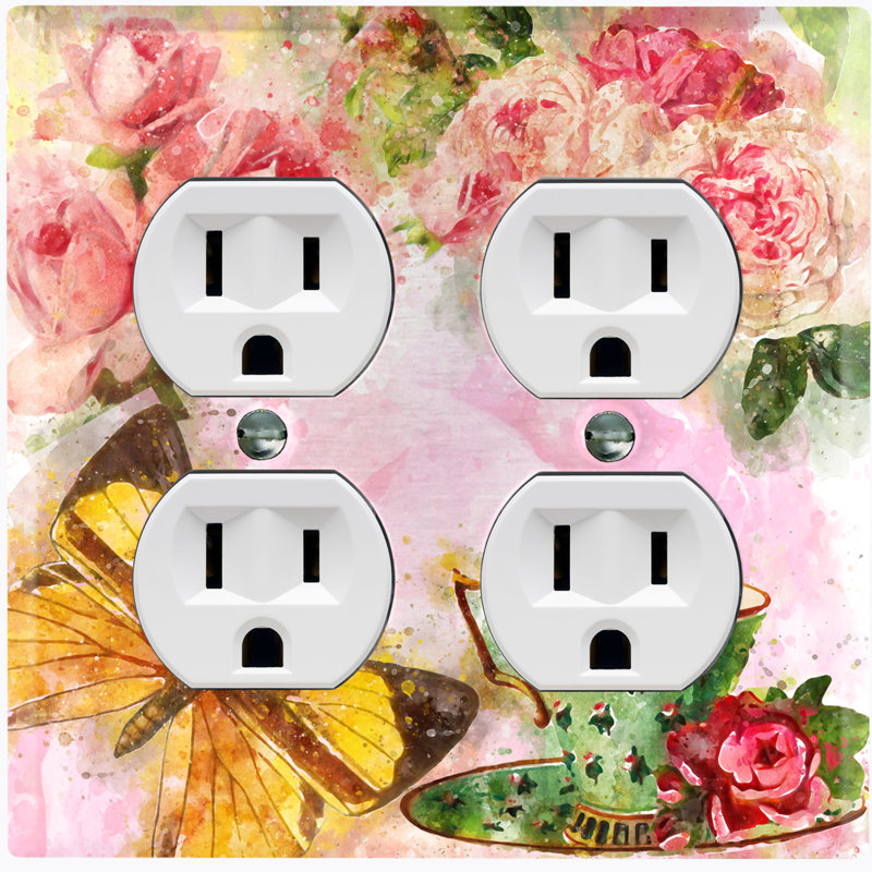 Patterned 2 - Gang Duplex Outlet Standard Wall Plate
