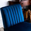 De 2 chaises modernes de style Mid-Century, velours bleu foncé, pieds en bois massif, mobilier de salon et de chambre à coucher-1501787647