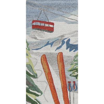 Global Recycled Standard Powder Day Ski Hand-Tufted Recycled Polyester Indoor/Outdoor Accent Rug