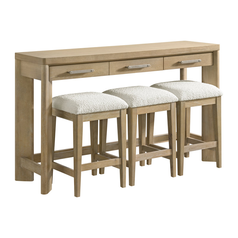 Sand Dune Console Table With 3 Stools