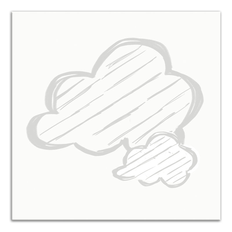 Light Gray Striped Clouds - Wrapped Canvas Painting, 20" H x 20" W x 1.25" D