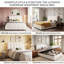 UK & EU Sizes Velvet Ottoman Bed With Motion Sensor LED Lights, Upholstered Cloud Tufted Frame, Beige-1645807376