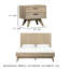 Ensemble de chambre à coucher moderne 3 pièces en bois d'acacia avec tête de lit Nollet-855054144-856623435