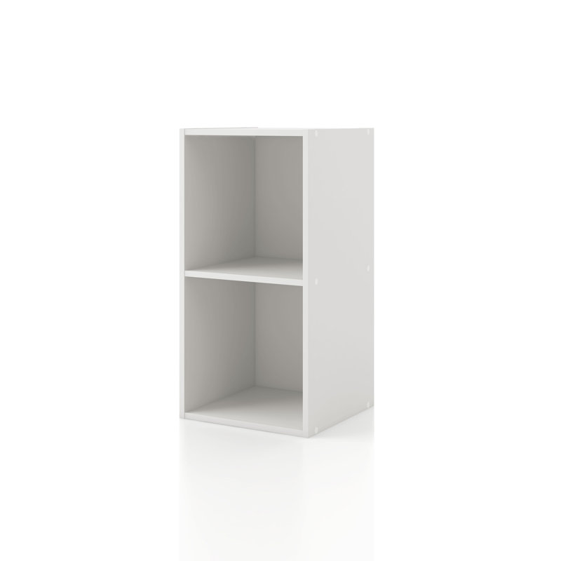 Bibliothèque de rangement modulable, 2 cubes, Blanc