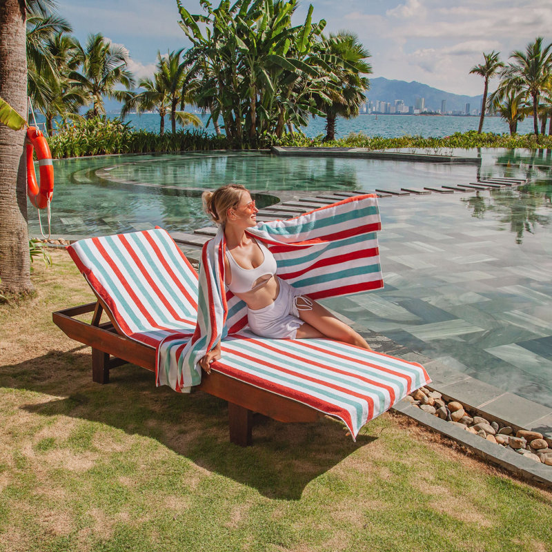 Cabo Cabana Chaise Cover 30x85 (2/Pack), Red/Blue