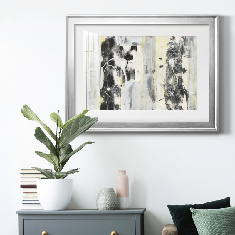 Art mural, H 22,5 po x l 30,5 po x P 1 po, Encadrement argenté, Blanc
