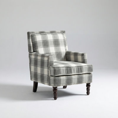 Upholstered Accent Armchair with Vintage Design and Nailhead Trim for Living Room Seating
