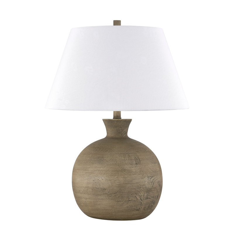 Lampe de table 26 po avec abat-jour en tissu Chayanna, brun