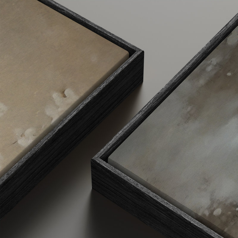 «Vintage Landscape Wall Art», ensemble de 2 toiles encadrées 20 x 60 pouces, Noir
