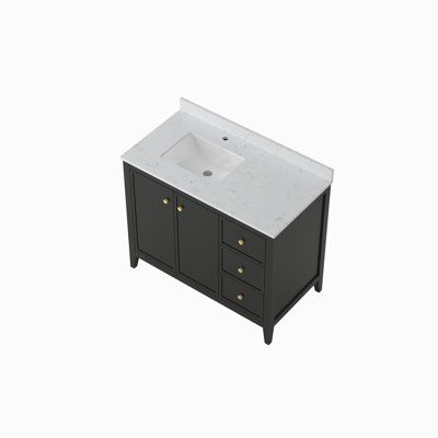 Meuble-lavabo moderne en bois avec lavabo, armoire noire pour la maison