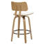 Tabouret de comptoir pivotant de 26 po en tissu beige et naturel Mery-453619534