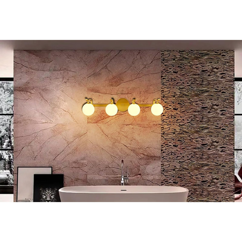 Luminaire de meuble-lavabo moderne à 4 lumières Lightdot, Doré
