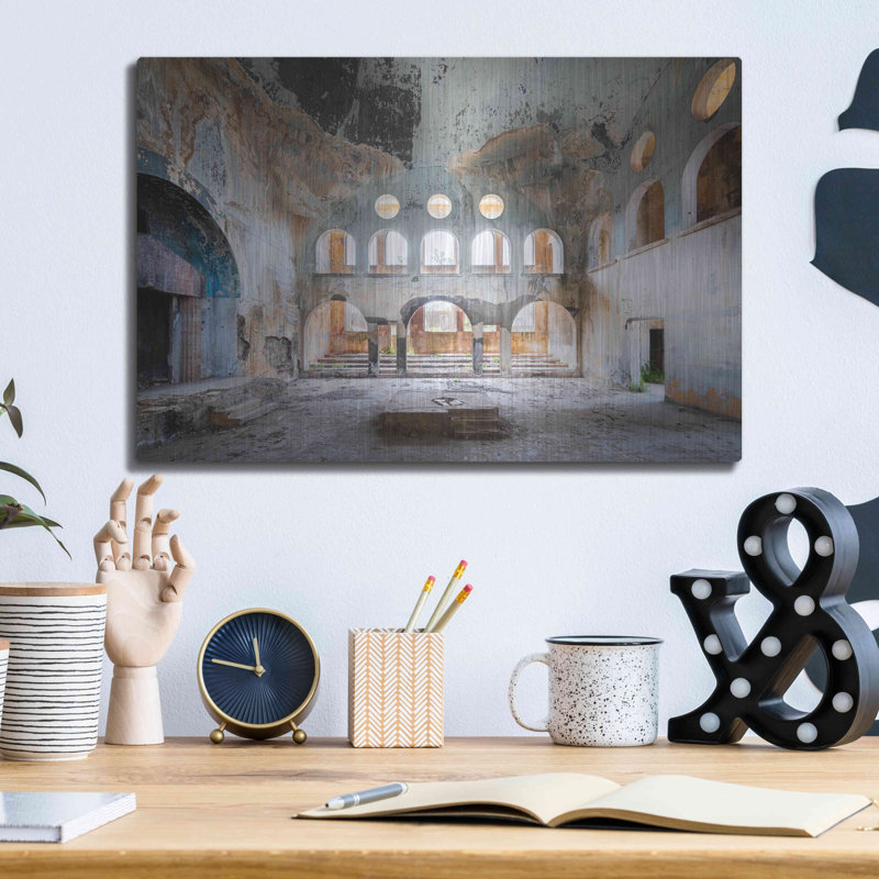 «Concrete Synagogue» par Roman Robroek, art mural en métal, 36 po x 24 po, H 12 po x l 16 po
