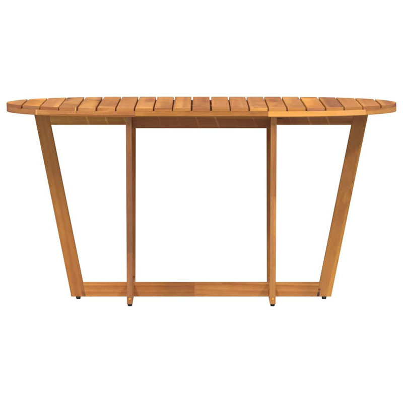 Garden Dining Table Oval Solid Wood Acacia, 75cm H x 150cm W x 90cm D 